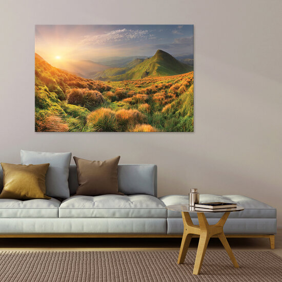 Landscape nature mountains grass Canvas Schilderij PP14599O20