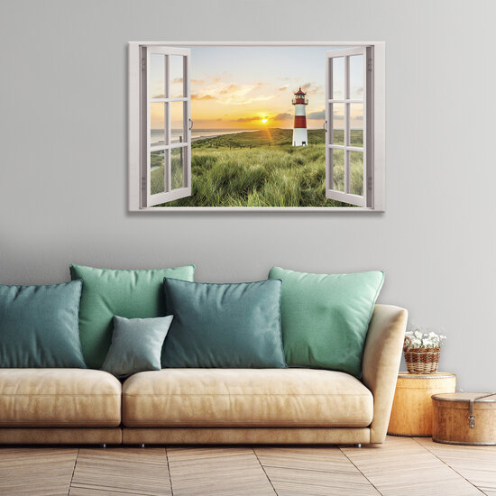 Window - Lighthouse Canvas Schilderij PP14054O20