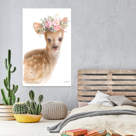 For Children Animals Deer Flowers Canvas Schilderij PP14395O20