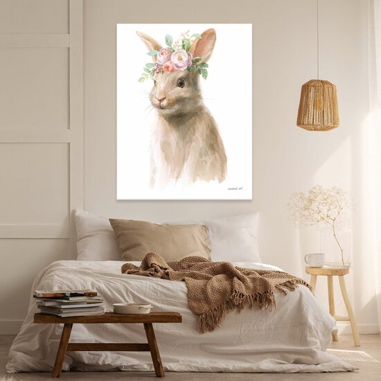 For Children Animals Rabbit Flowers Canvas Schilderij PP14398O1